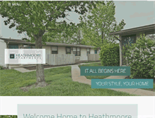 Tablet Screenshot of heathmooreapartments.com